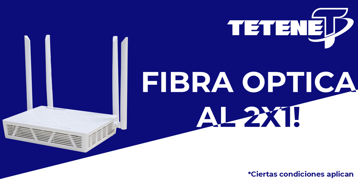 Promoción 2x1: Contrata dos planes de Fibra Óptica y paga solo uno